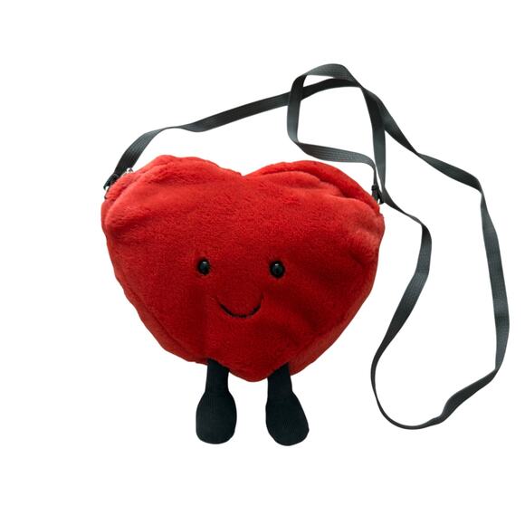 Jellycat Handbags - Jellycat Amuseables Heart Crossbody Bag Red Plush Kids Purse Cute